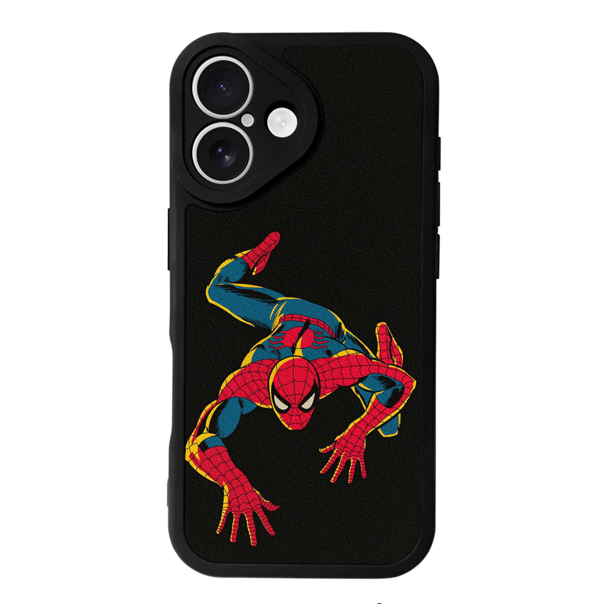 Spider Man スパイダーマン 【iPhone 16シリーズ対応】シリコンスマホケース（レザー調） 材質：シリコン